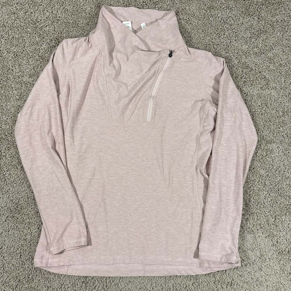 New Balance Quarter Zip Pullover Womens XL Pink Heather Athletic Running Long Sl